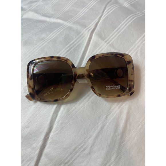 Call Me Baby‎ Square Frame Temple Design Sunglasses Tortoise